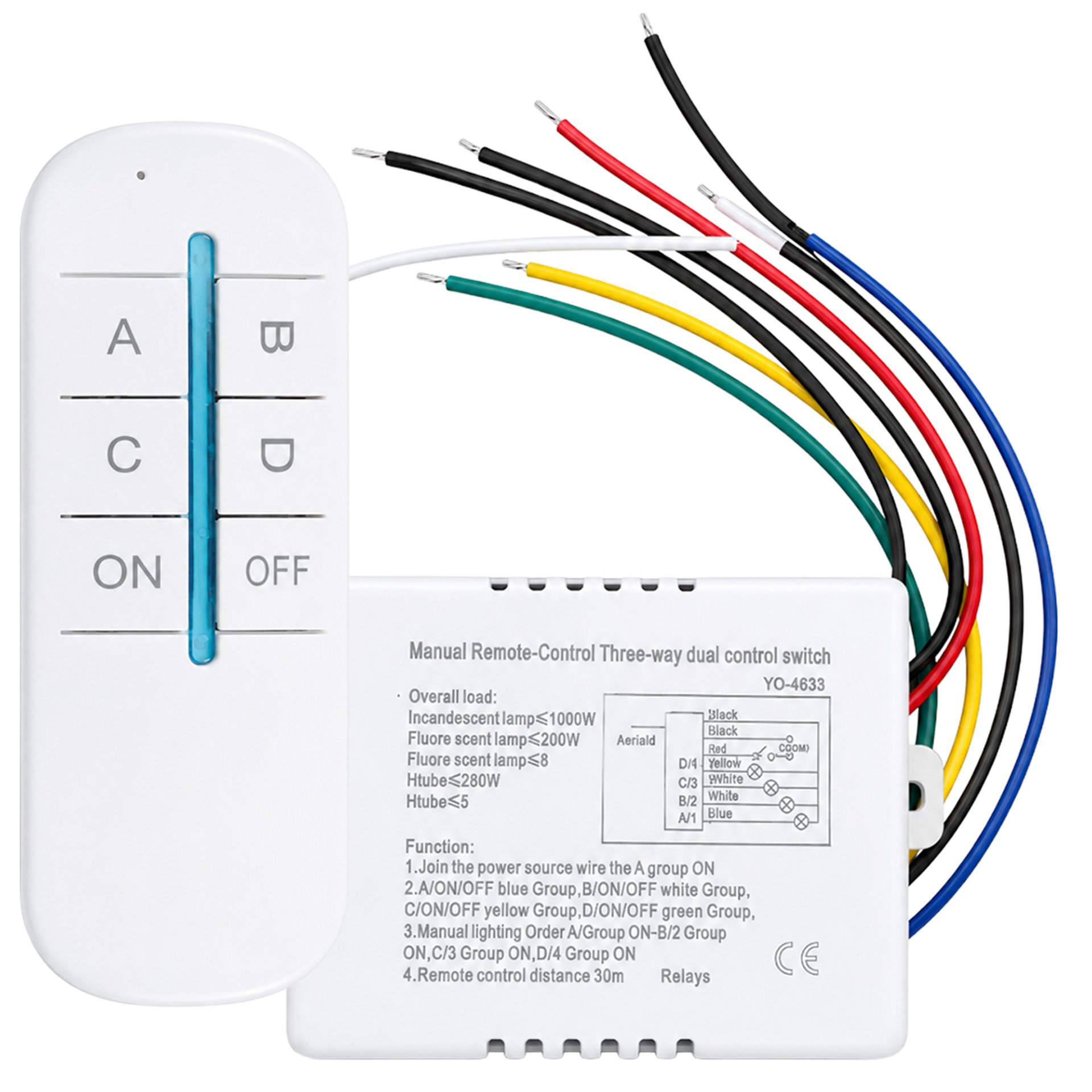 Weko Weko WK-28838 4 Kanallı Uzaktan Kumandalı Aydınlatma Kontrol Anahtarı Avize Modülü - Led Ampul Aydınlatma