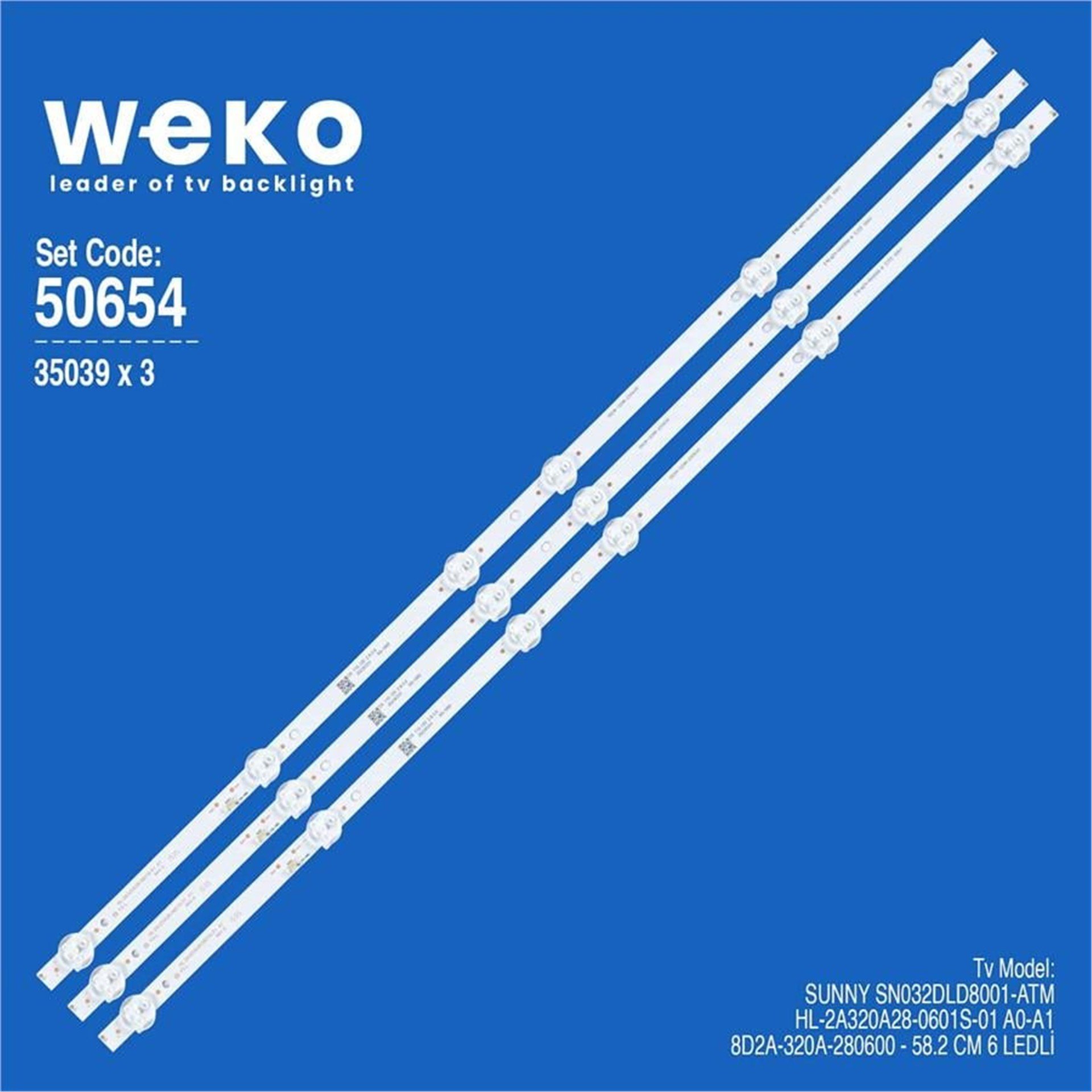 Weko Wkset-5654 35039X3 Hl-2A320A28-0601S-01 A0-A1 - 8D2A-320A-280600 3 Adet Led Bar - Tv Led Bar