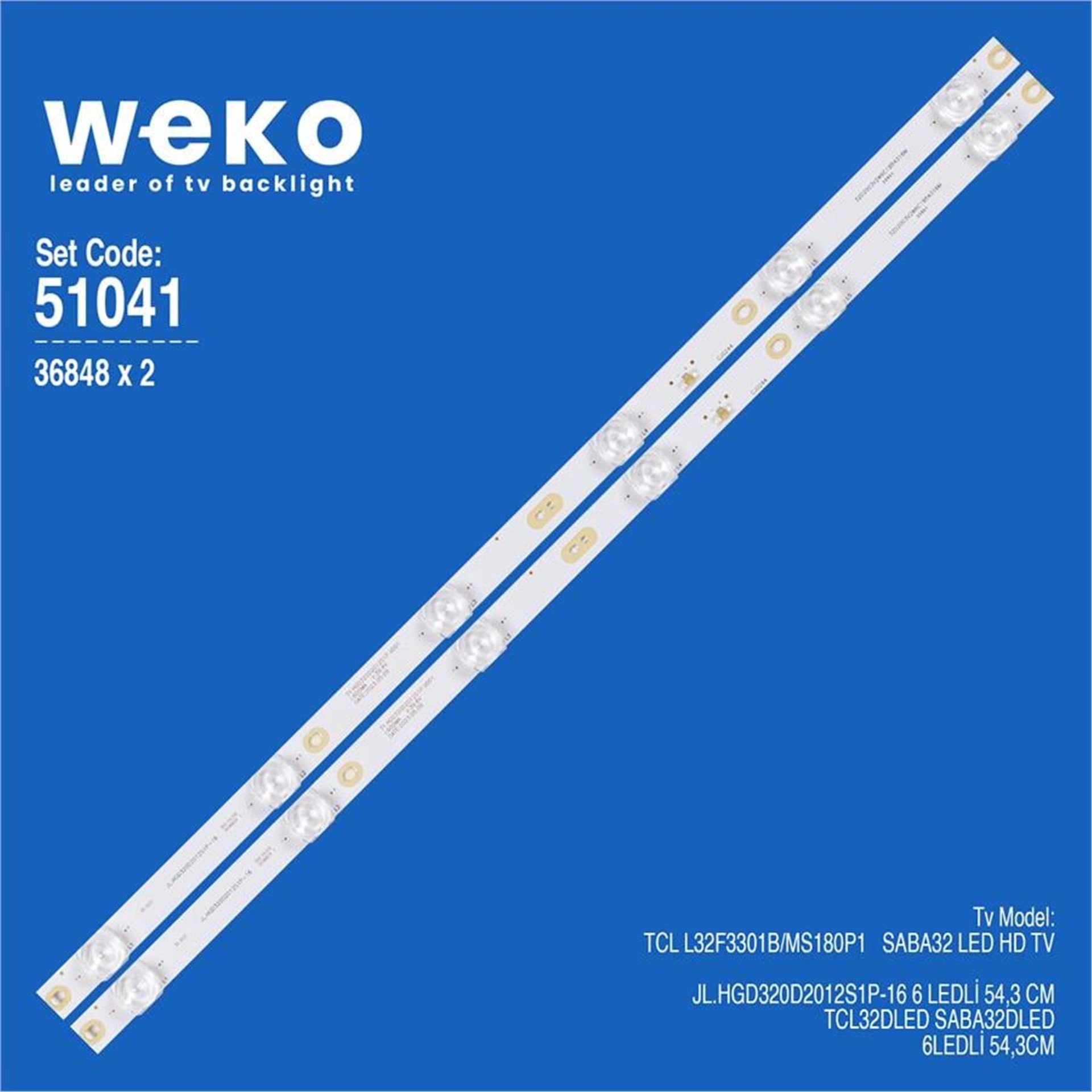 Weko Wkset-6041 36848X2 Jl.Hgd320d2012s1p-16 2 Adet Led Bar - Tv Led Bar