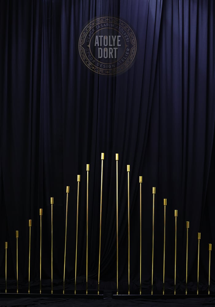 9 lu Düz Kafalı Kaplamalı Mızrak (Gold)