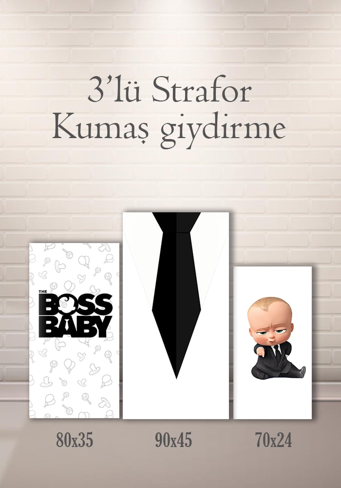 Boss Baby 3lü Strafor Kumaş Giydirme