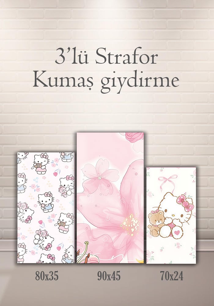 Hello Kity 3lü Strafor Kumaş Giydirme
