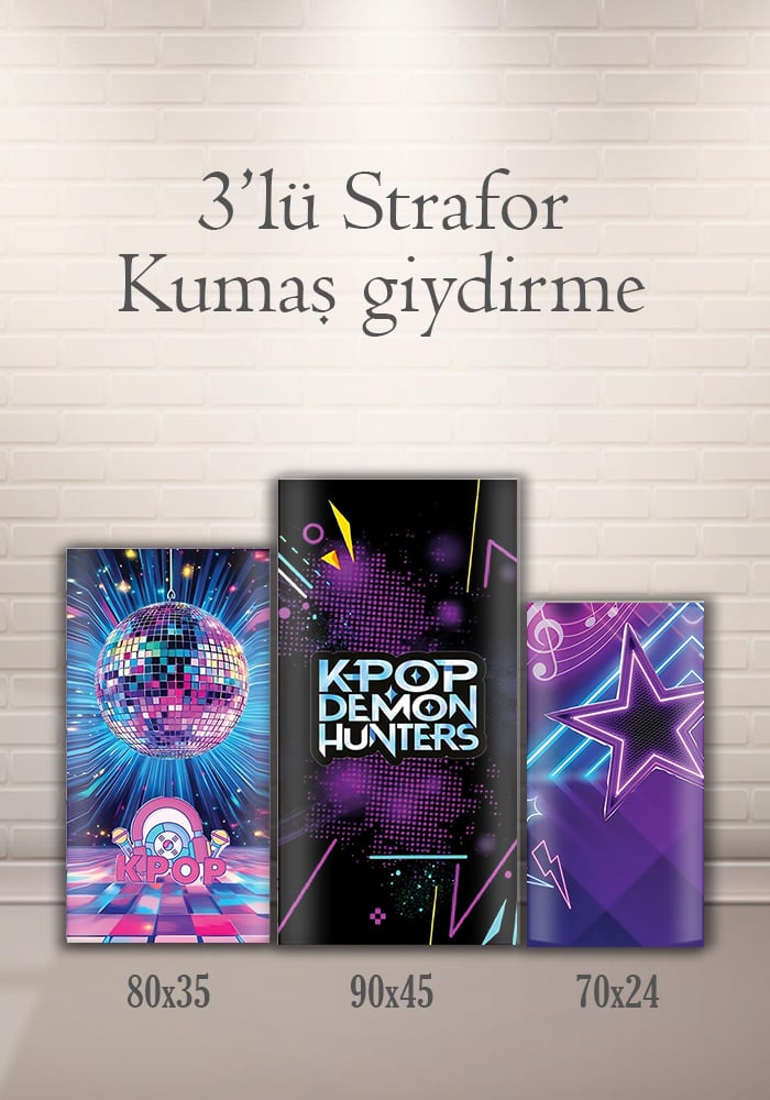 KPOP 3lü Strafor Kumaş Giydirme