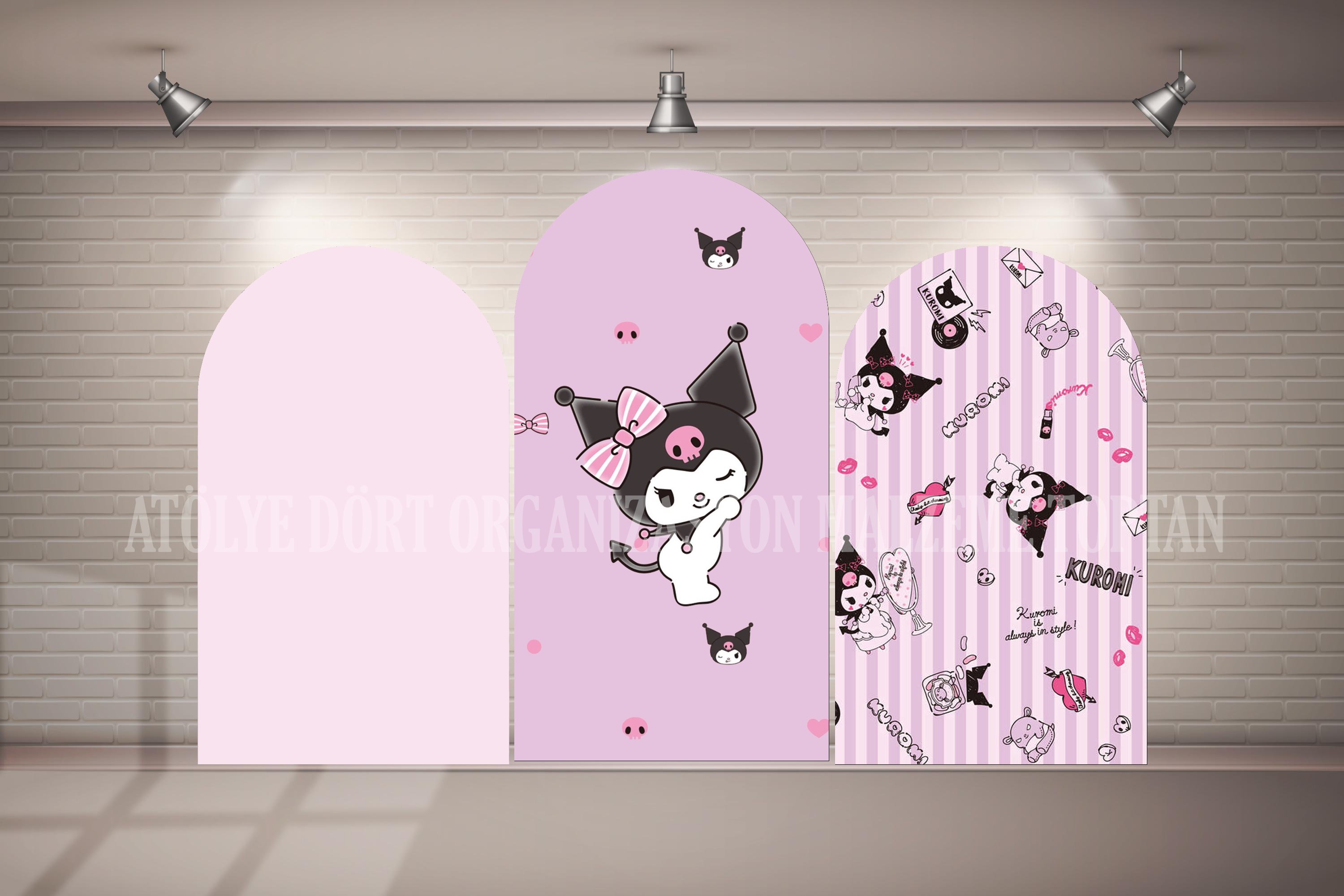 Kuromi 3lü Arka Fon (Branda)