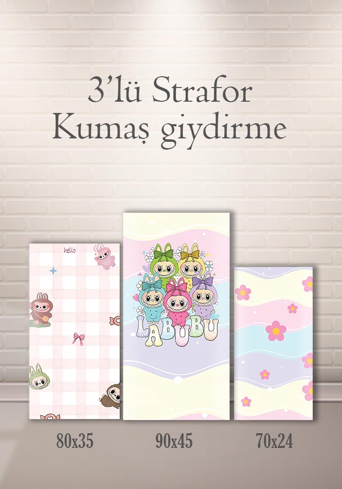 Labubu 3lü Strafor Kumaş Giydirme