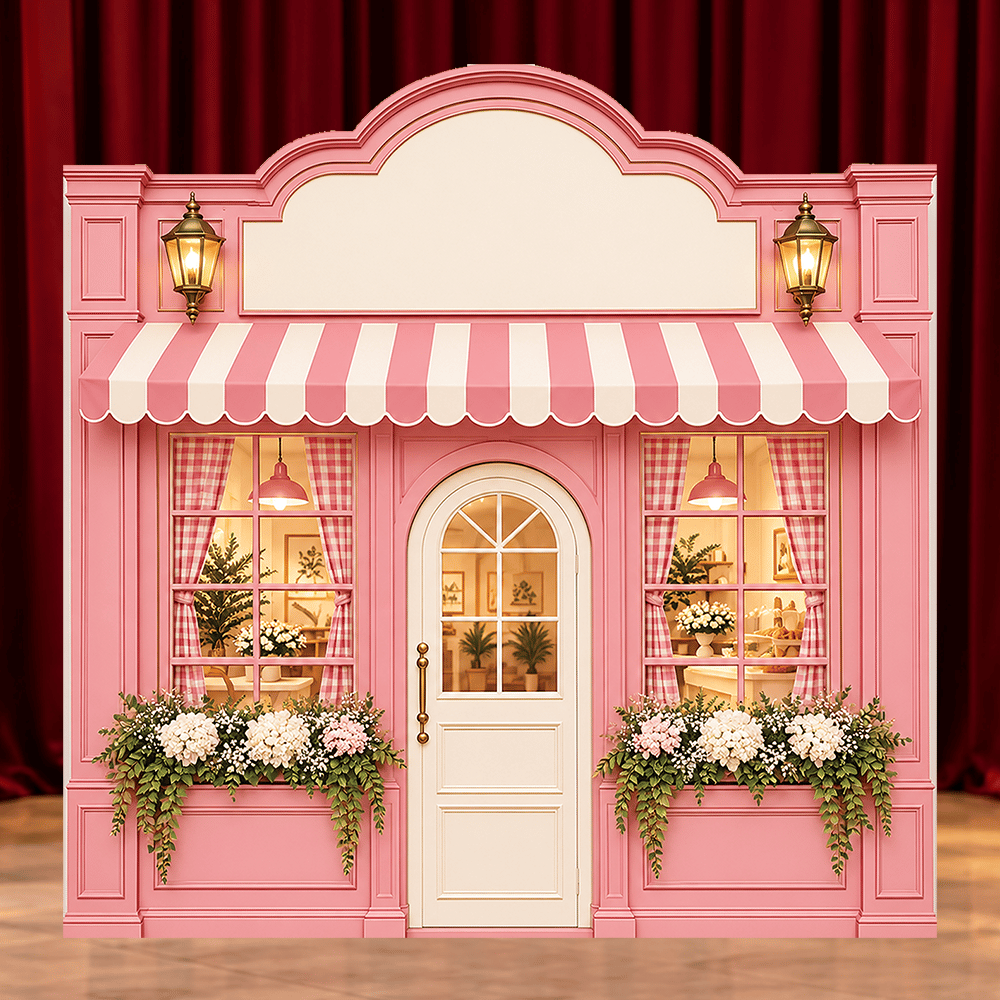 Pembe Cafe 200x200cm Konseptli Arka Fon