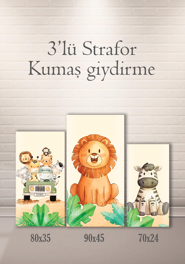 Safari 3lü Strafor Kumaş Giydirme