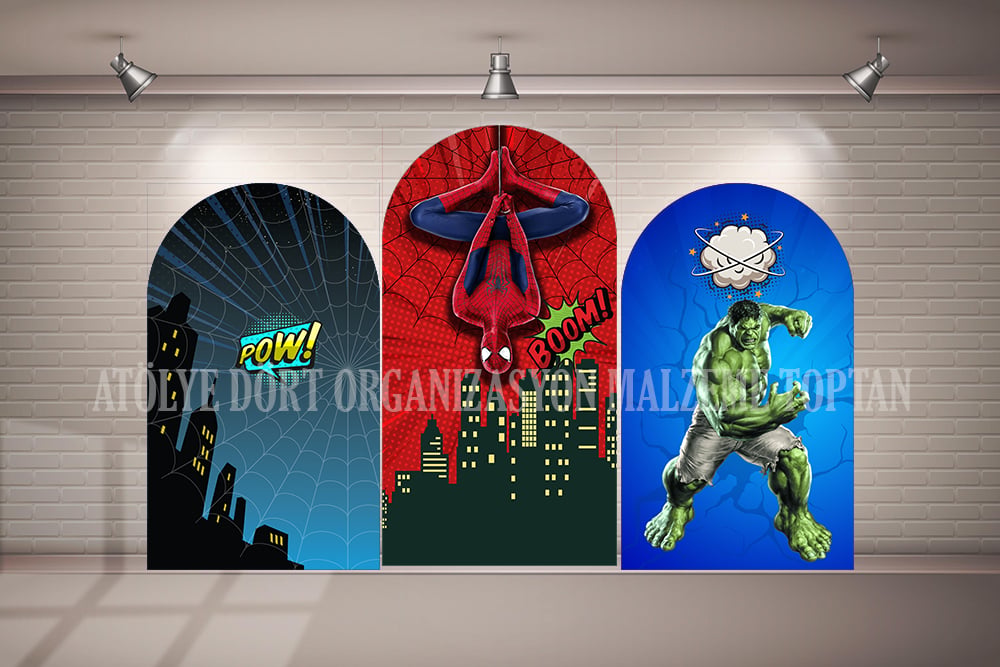 Spiderman 3lü Arka Fon (Branda)