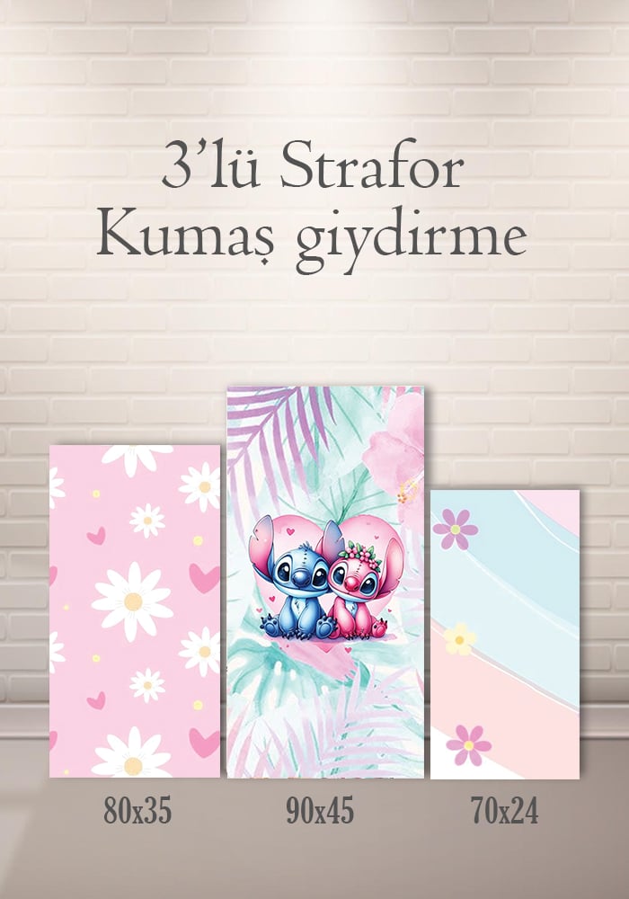 Stitch 3lü Strafor Kumaş Giydirme