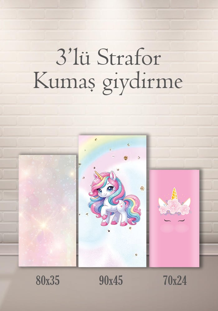 Unicorn 3lü Strafor Kumaş Giydirme