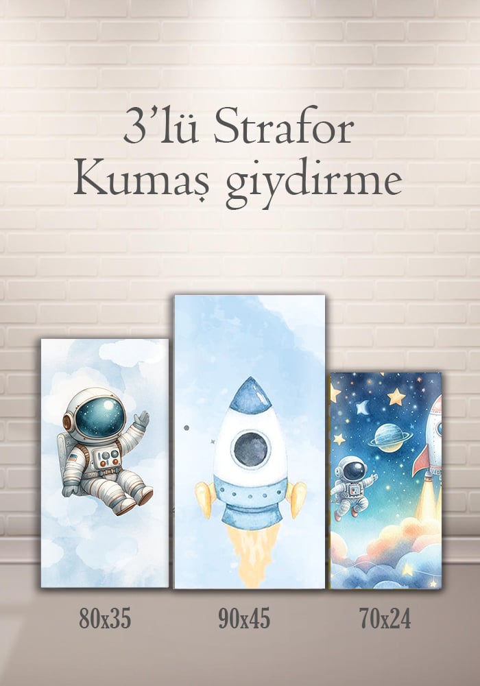 Uzay 3lü Strafor Kumaş Giydirme