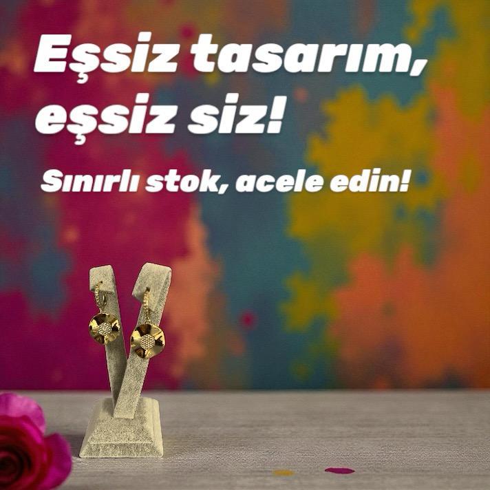 altın kaplama zirkoyn taşli italyan kilit şık kupe
