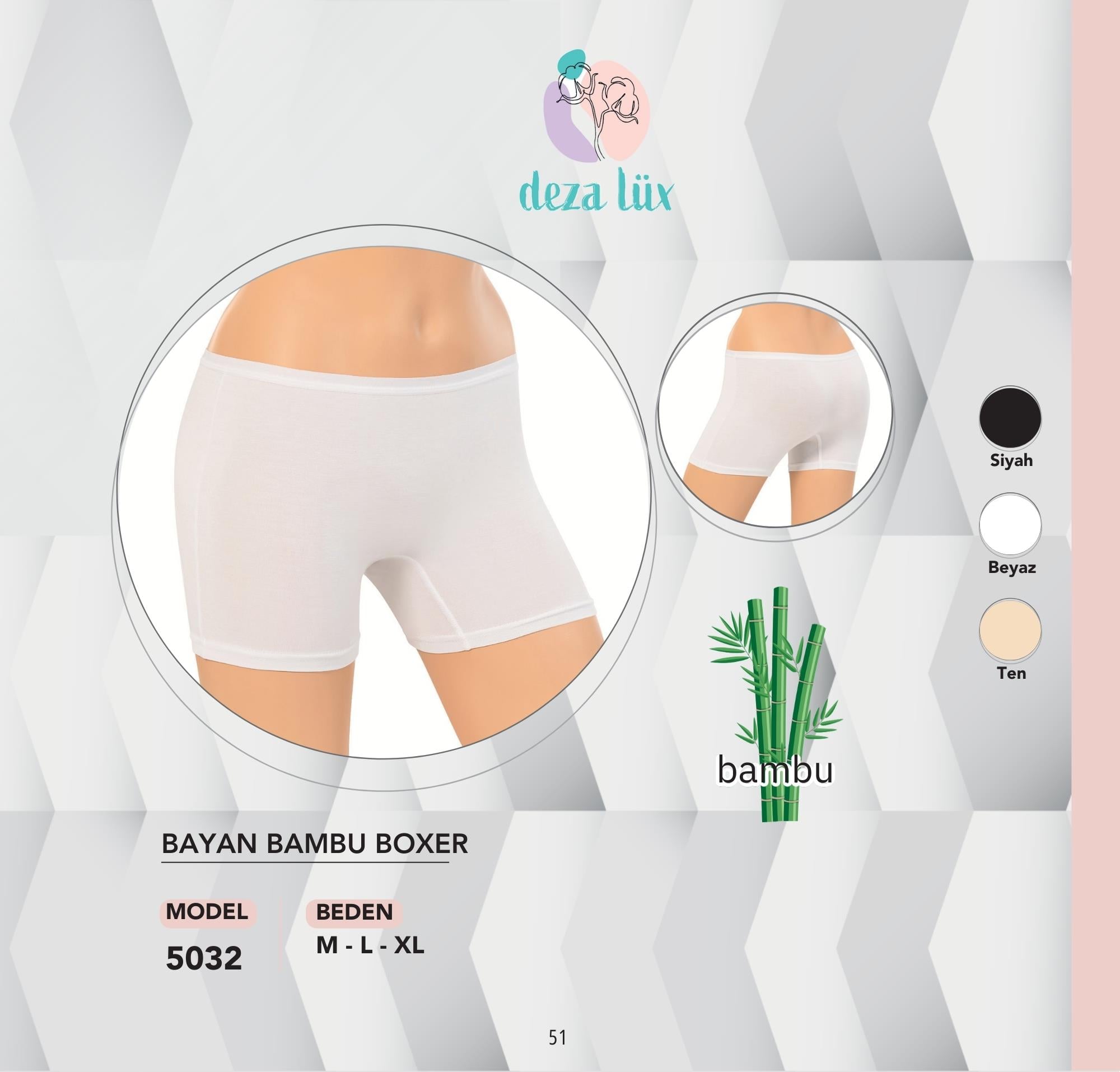 Dondeza DezaLüx Bayan Bambu Külot 12'li Paket (1 Düzine) 5032