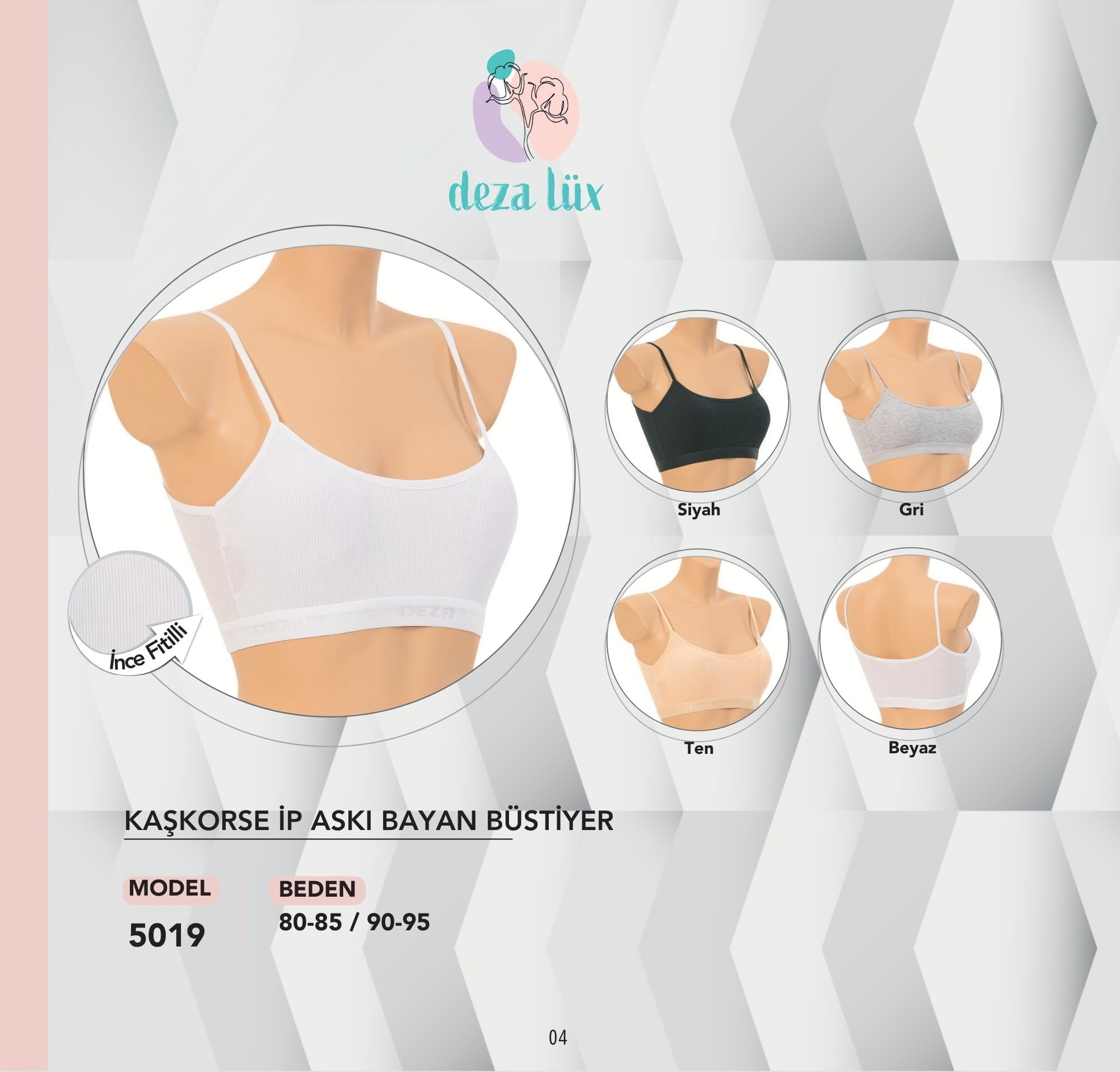 Dondeza Kaşkorse İp Askı Bayan Büstiyer 6'lı Bayan Büstiyer