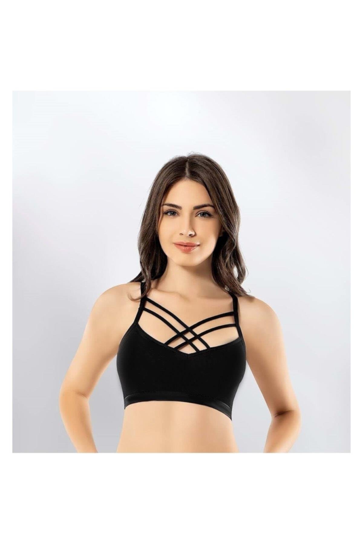 Kadın Siyah Ip Askılı Büstiyer