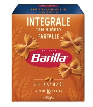 Barilla Tam Buğday Kelebek Makarna (Integrale Farfalle) 400gr