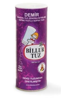Billur Tuz Demir Mineralli Rafine İyotlu Sofra Tuzu 500gr