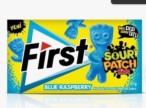 First Sour Patch  Blue Raspberry Aromalı Şekersiz Sakız 27