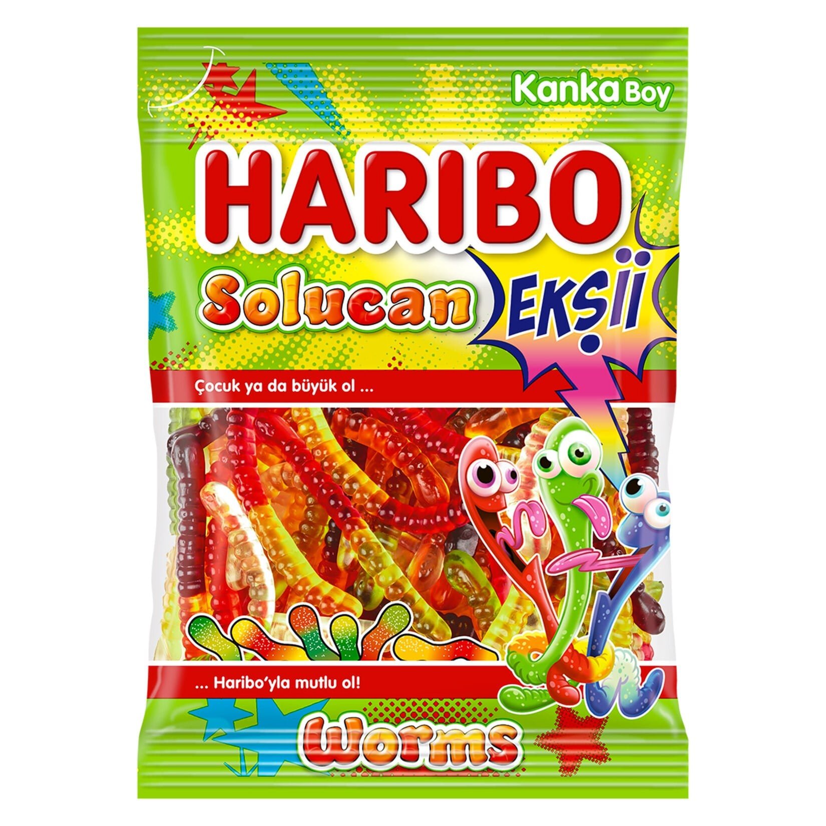 Haribo Ekşili Solucan Karışık Yumuşak Şekerleme 70gr
