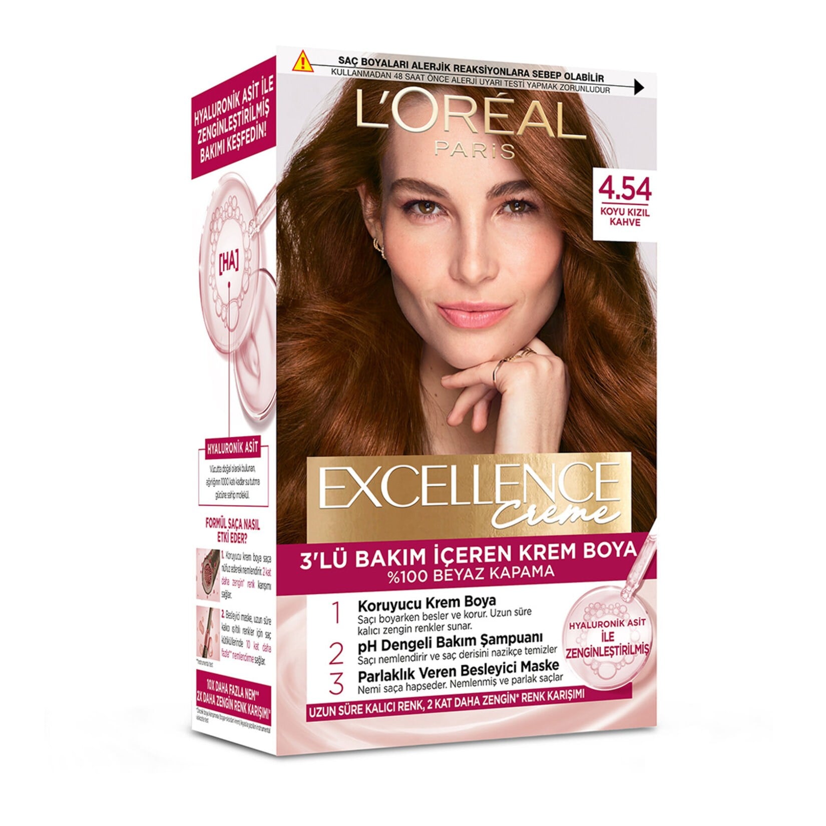 L'Oréal Paris Excellence Creme 4.54 Koyu Kızıl Kahve Saç Boyası 