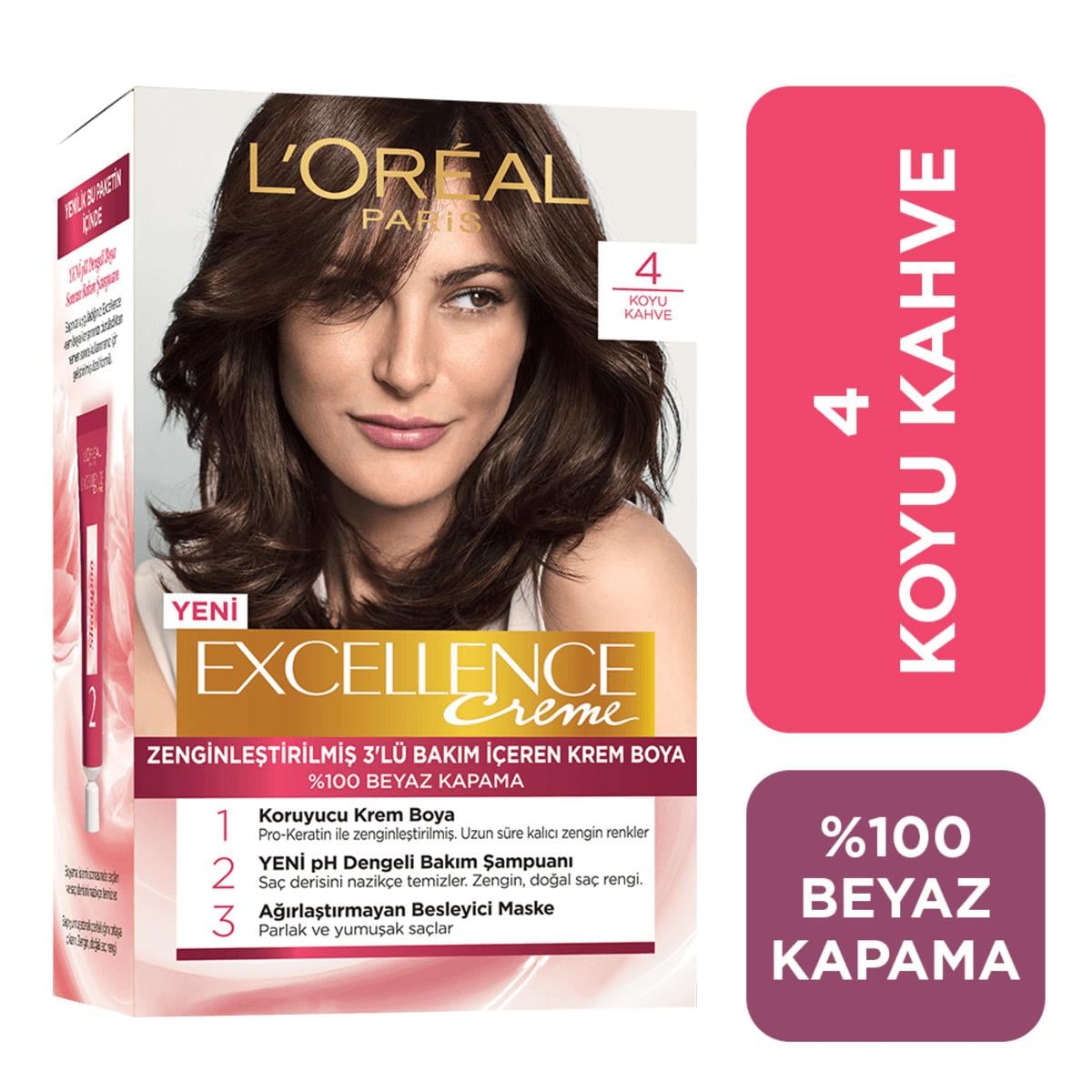 Loreal Paris Excellence Saç Boyası 4 Koyu Kahve