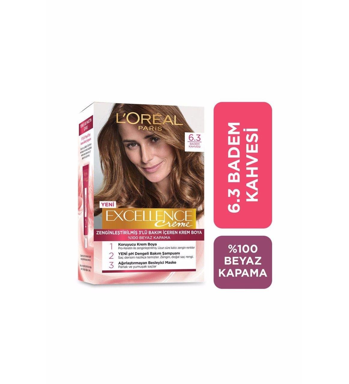 Loreal Paris Excellence Saç Boyası 6.3 Badem Kahvesi