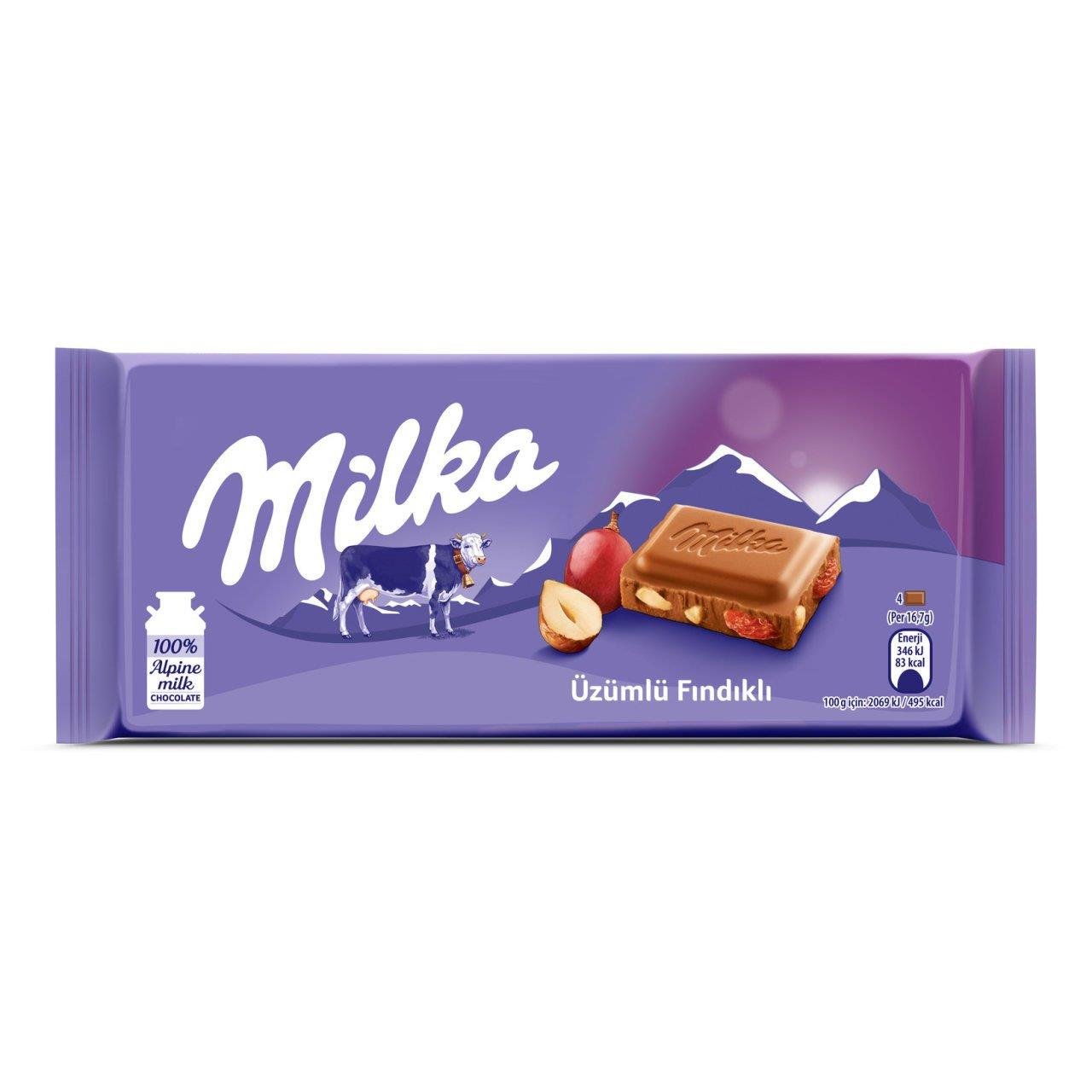 Milka Üzümlü Fındıklı Tablet 80gr