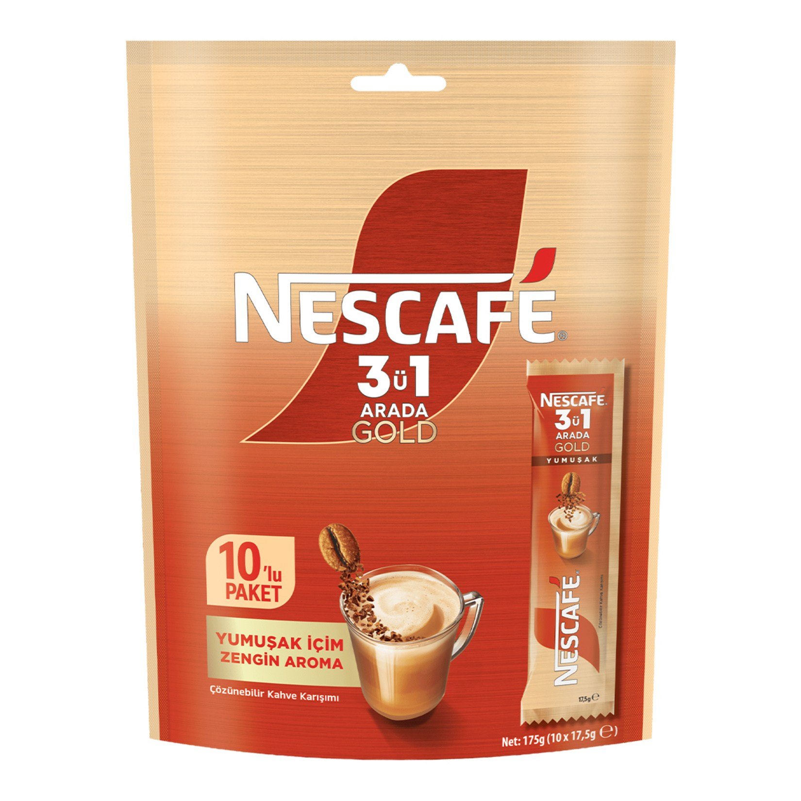 Nescafe 3ü1 Arada Gold Yumuşak 10lu  Paket 