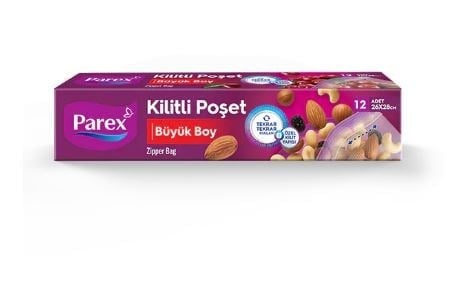 Parex Kilitli Buzdolabı Poşeti Büyük Boy 12'li