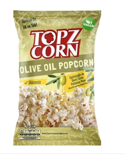 Topzcorn Zeytinyağlı & Deniz Tuzlu Glütensiz Popcorn 110gr
