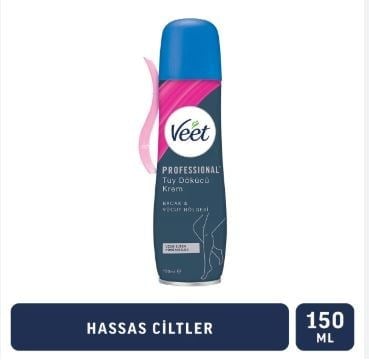Veet Professional Tüy Dökücü Sprey Krem Hassas Ciltler için 150m