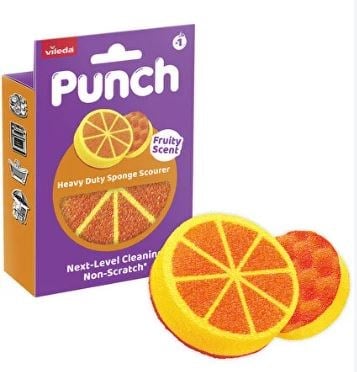 Vileda Punch Portakal Kokulu Çizmez Sünger