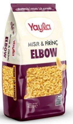 Yayla Glutensiz Mısır ve Pirinç Elbow Makarna 400gr