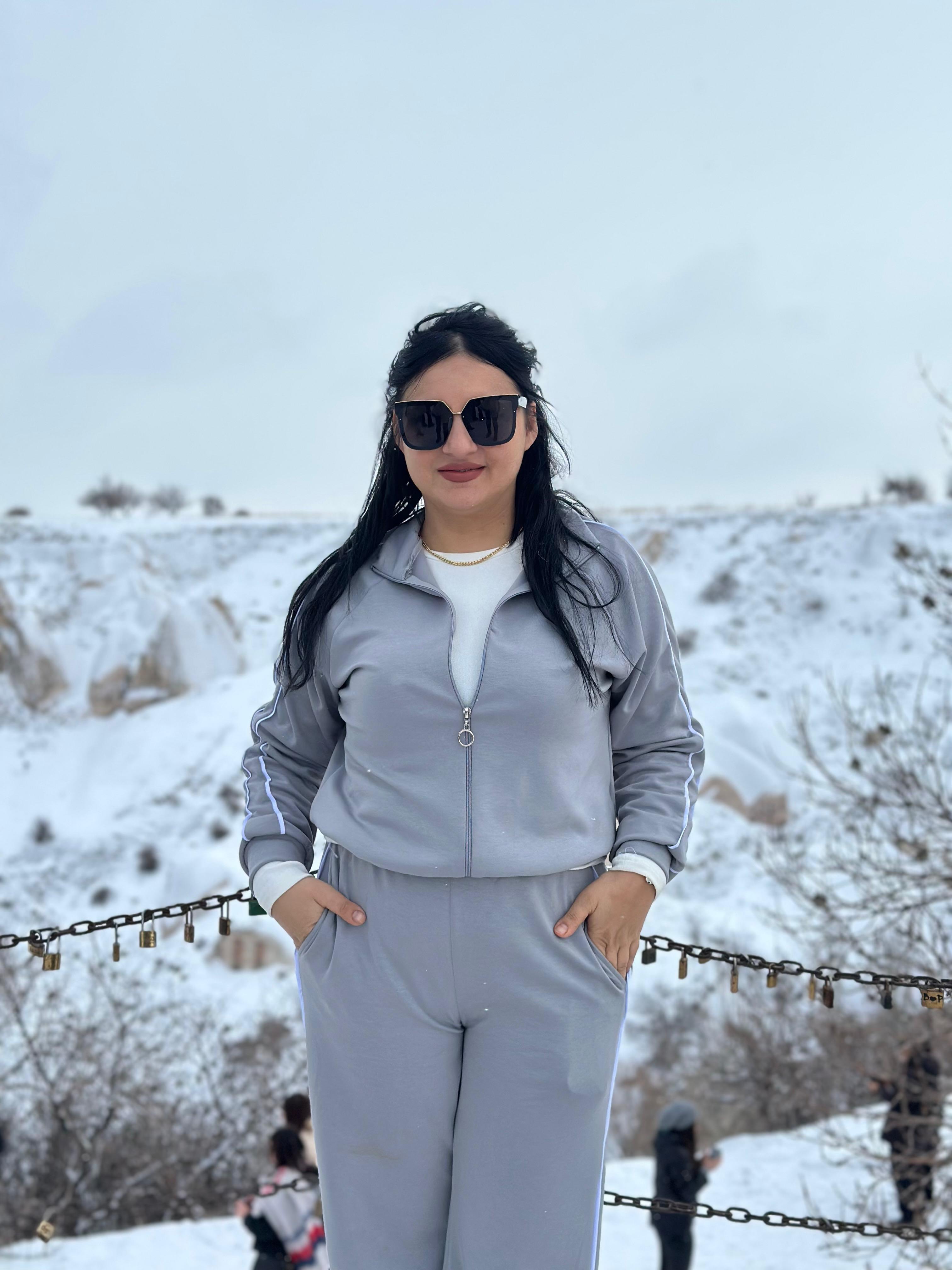 Gri Fermuarlı Kadın Eşofman Takımı