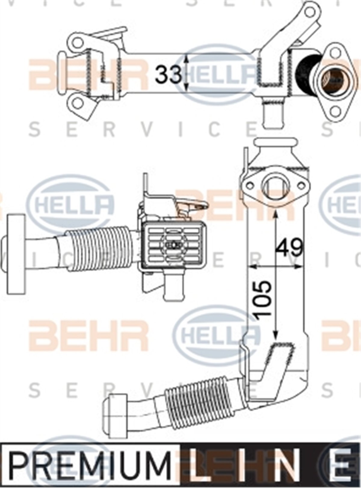 BEHR 000P - Egzos Radyatörü - Bmw E46-87-90-91-92-93-60-61-65-66-x3 E83-x3 E83 Lci