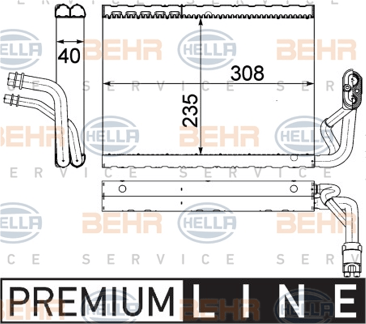 BEHR 000P - Evaporatör - Mercedes W204-207-212-218