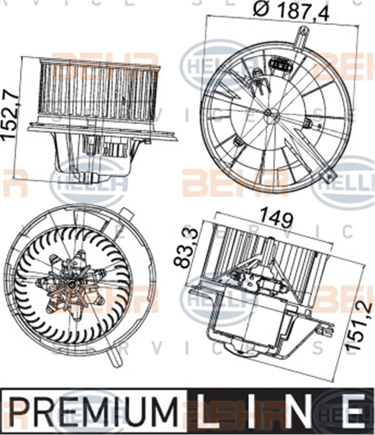 BEHR 000P - Kalorifer Motoru - Vw Golf5-golf6-passat-caddy-a3