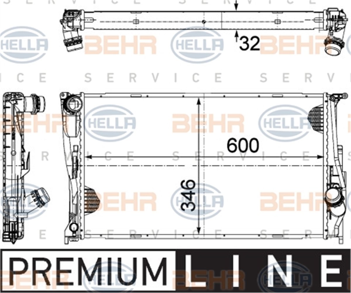 BEHR 000P - Su Radyatörü - Bmw E81-e82-e87-e88-e90-e91-e92-e93-x1 E84