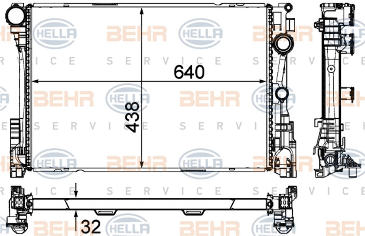 BEHR 000P - Su Radyatörü - Mercedes 212-218-231-207 -glk X204