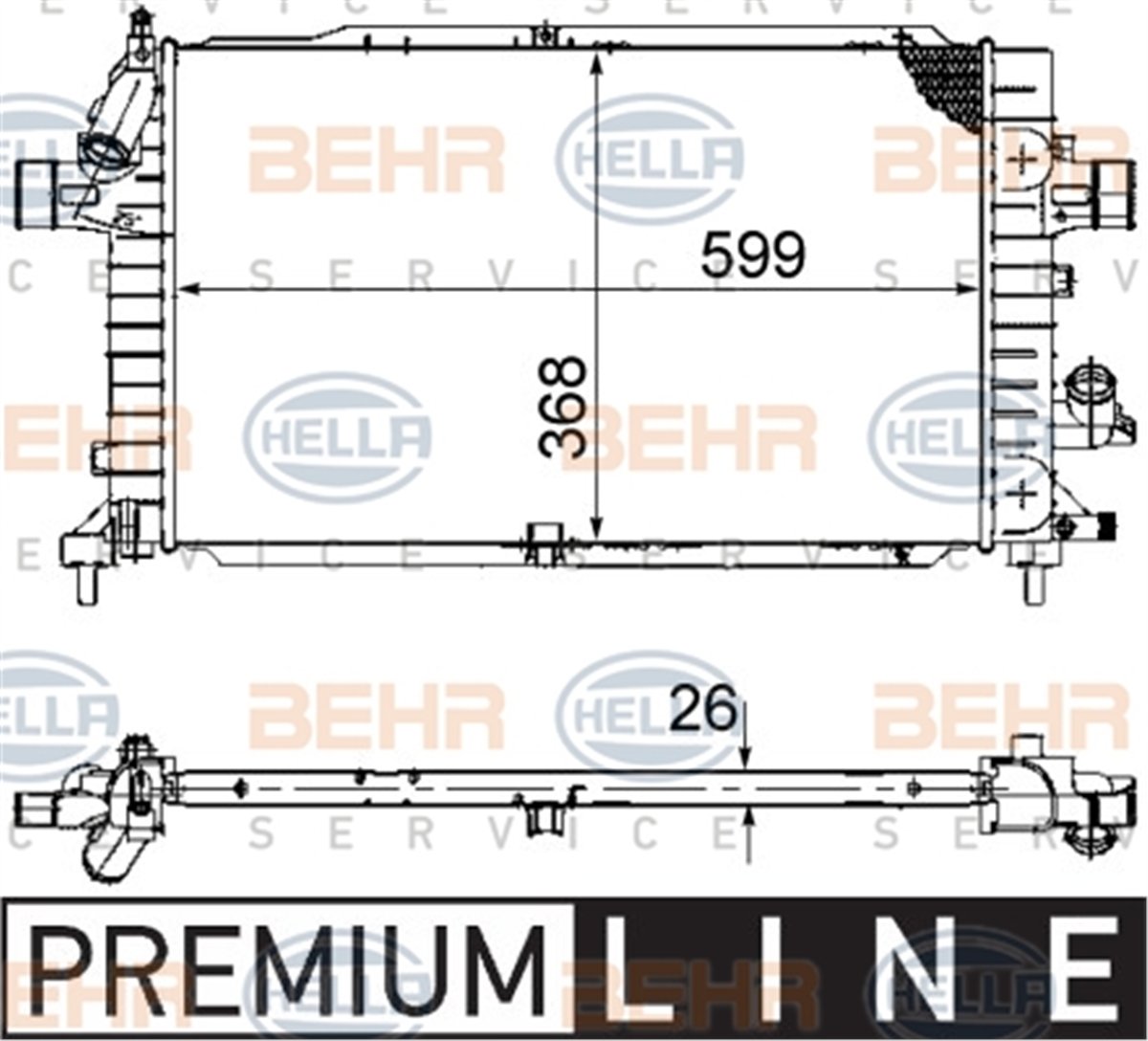 BEHR 000P - Su Radyatörü - Opel Astra H