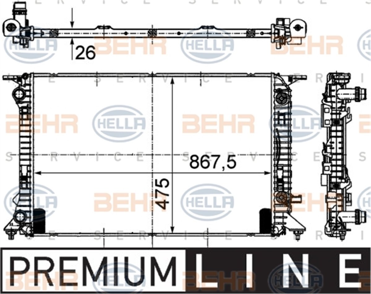 BEHR 000P - Su Radyatörü - Vw A4-a5-q5