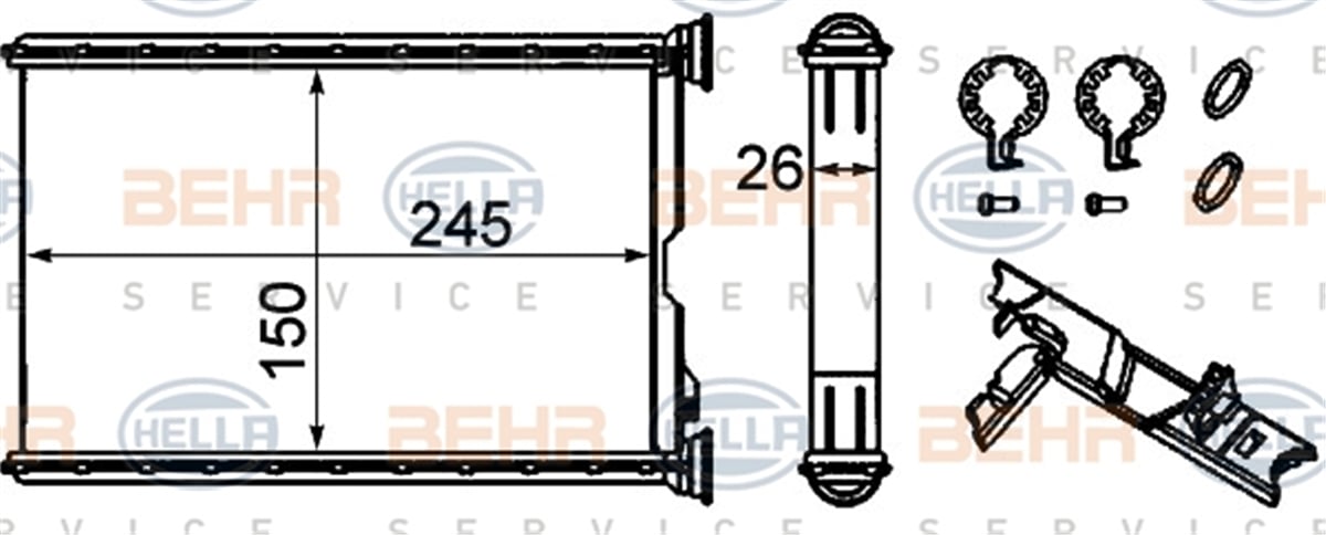BEHR 000S - Kalorifer Radyatörü - Bmw E81-e82-e87-e88-lci-3-e90-e91-e92-e93-lci-x1 E84-x3 F25-x4 F26