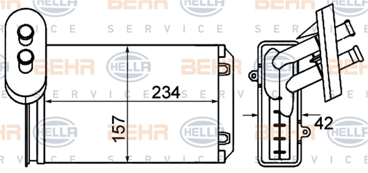 BEHR 000S - Kalorifer Radyatörü - Vw Golf2-golf3-vento-cordoba-polo-polo Classic