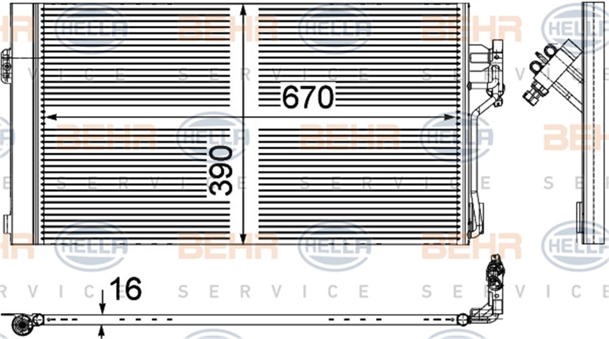 BEHR 000S - Klima Radyatörü - Mercedes Vito 639