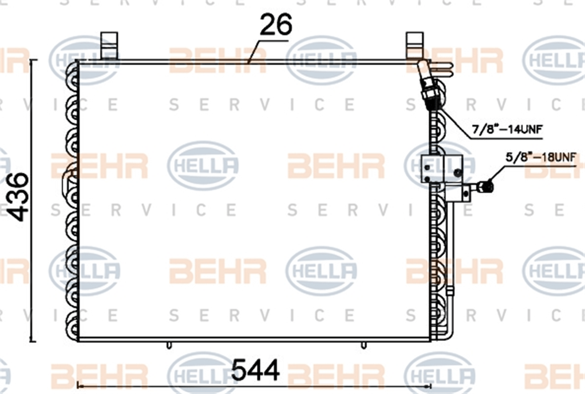BEHR 000S - Klima Radyatörü - Mercedes W124