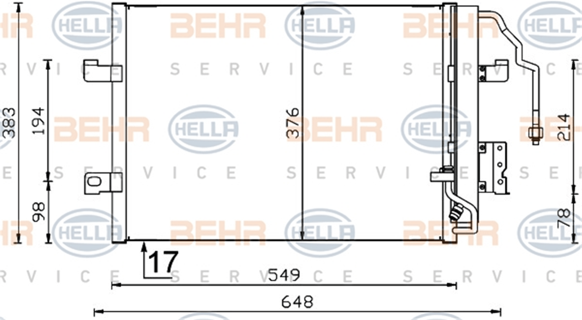 BEHR 000S - Klima Radyatörü - Mercedes W168-414