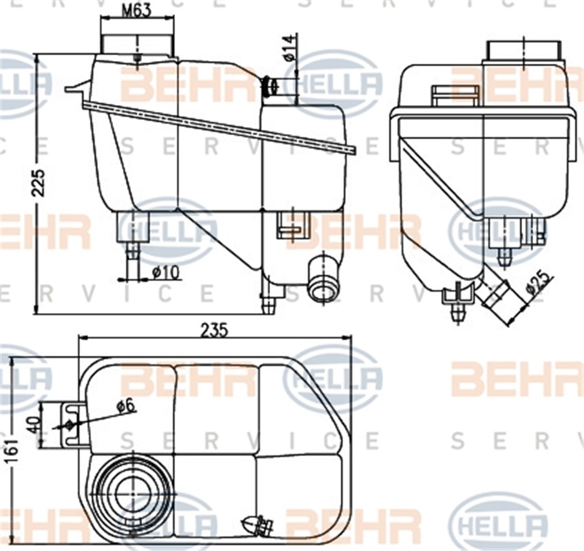 BEHR 000S - Radyatör Yedek Su Deposu - Mercedes W211-219