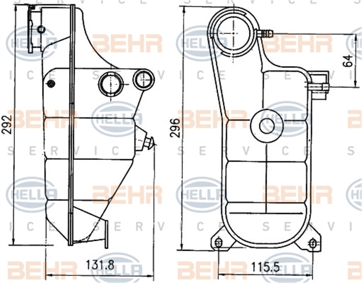 BEHR 000S - Radyatör Yedek Su Deposu - Mercedes W124