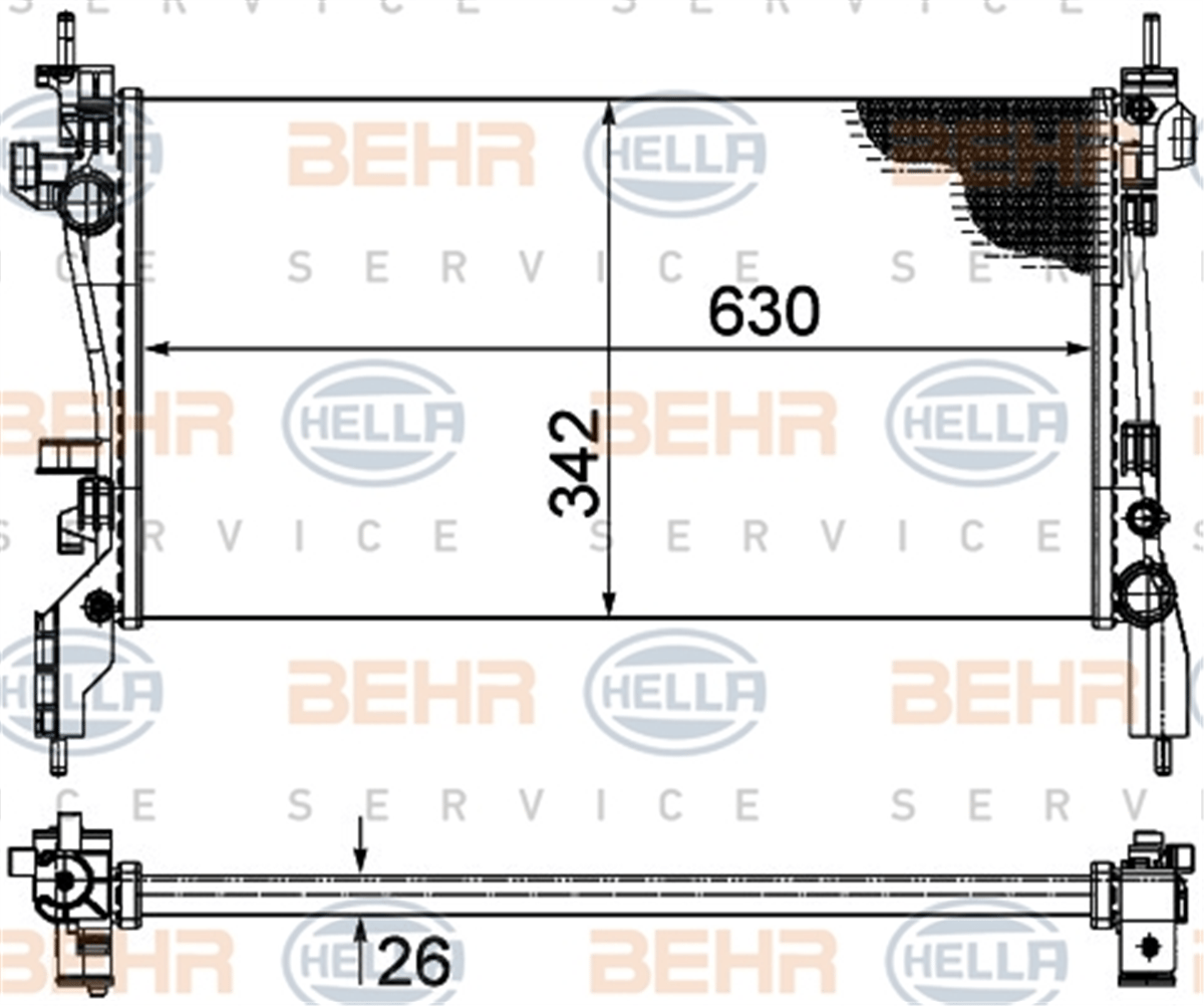 BEHR 000S - Su Radyatörü - Fiat Fiorino/nemo/bipper