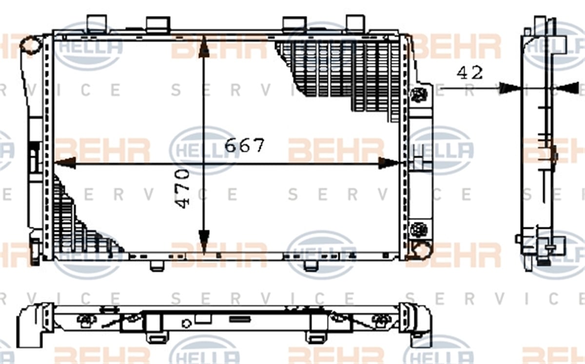 BEHR 000S - Su Radyatörü - Mercedes W140